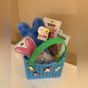 Peeps Easter Basket, Peeps Scented Bunny, Press On Nails, Brushes, Lip Balms,New